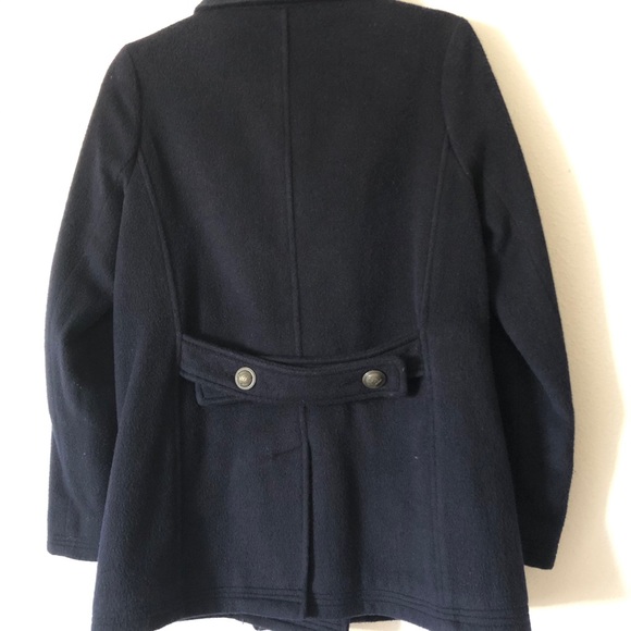 Navy wool pea coat pcoat peacoat jacket outwear - Picture 7 of 14